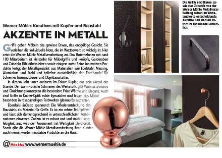 Werner-Mühle-Beitrag in der Möbelfertigung Ausgabe 2/2015
